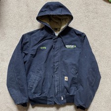 CARHARTT MEN'S HEAVYWEIGHT ACTIVE FR JACKET WITH HOOD NAVY