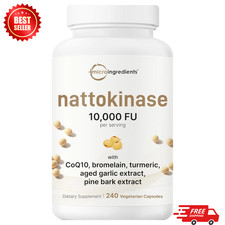 Nattokinase 10,000 FU per Serving Natural Natto Extract , 240 Vegetarian Capsul