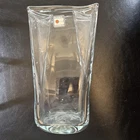 VTG Blenko Glass 8813s Paper Bag Vase In Crystal 7.75” W/label Clear