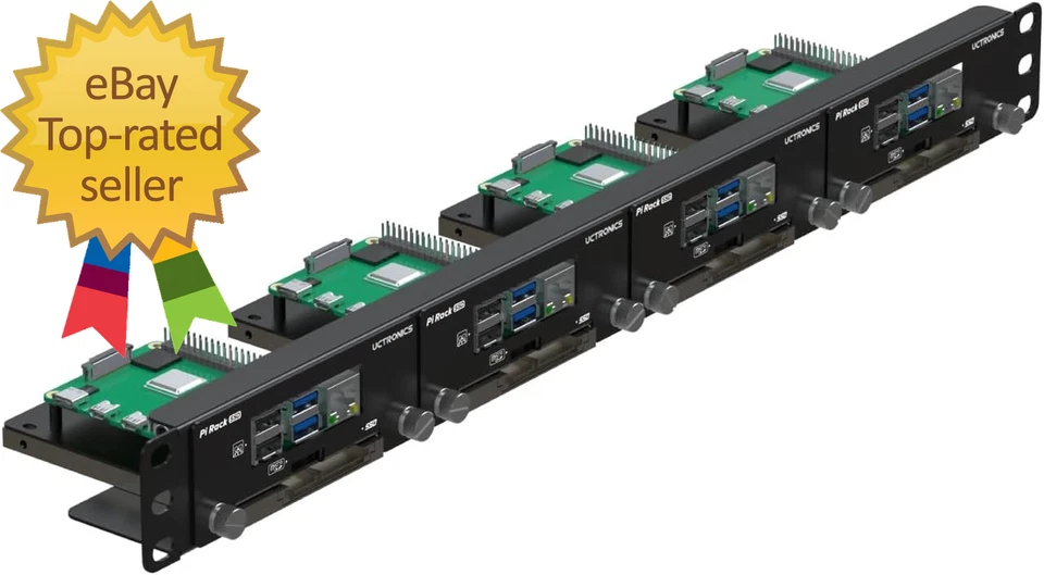 19” 1U Rack Mount for Raspberry Pi with SSD Mounting Brackets Thumbscrews Front - Image 2 of 4