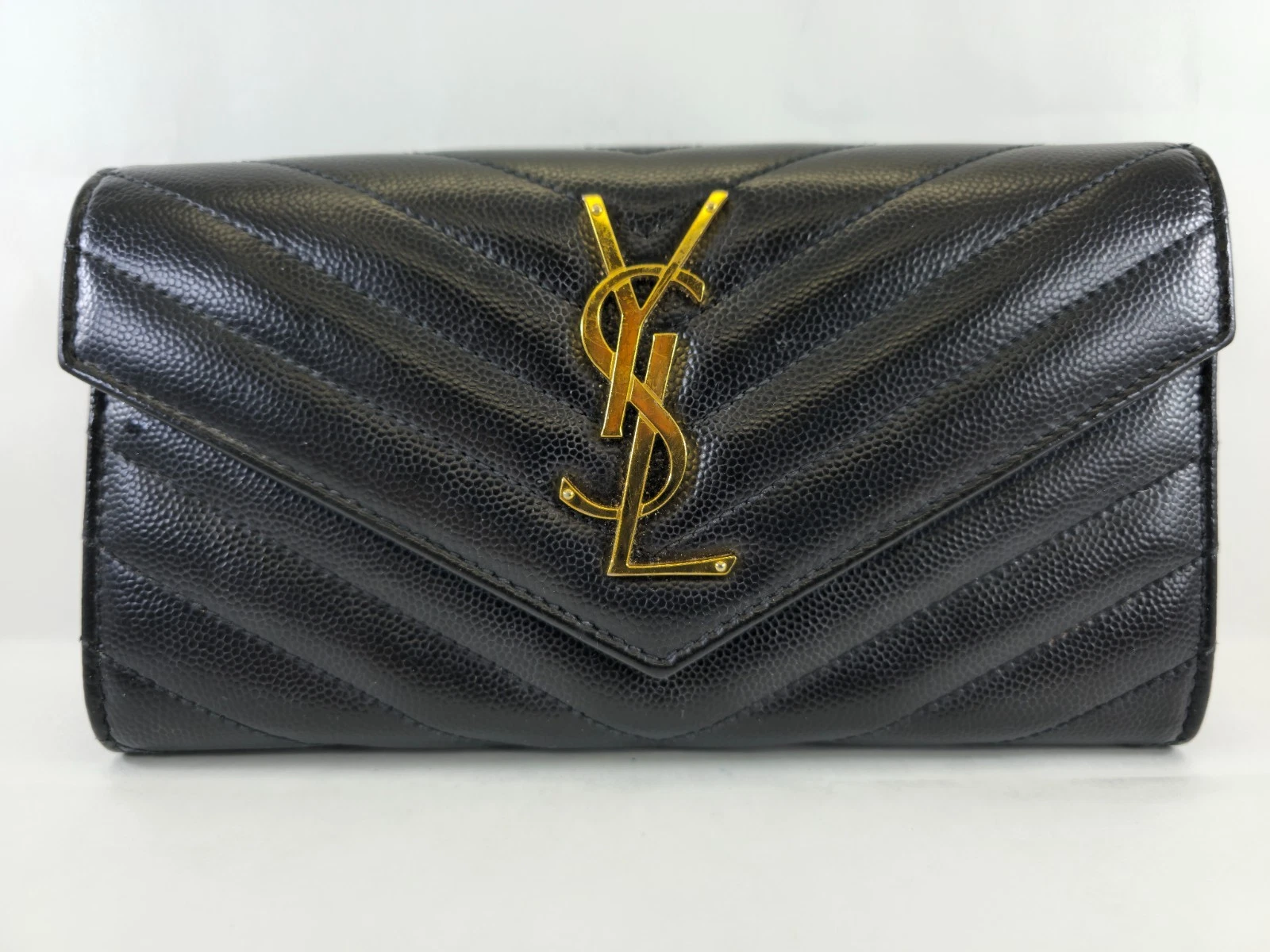 Saint Laurent — Saint Laurent Large Cassandre Matelasse Flap Wallet