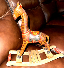 Vintage Wooden Rocking Giraffe FOR DISPLAY/ Dolls DEFECT SEE PICTURES