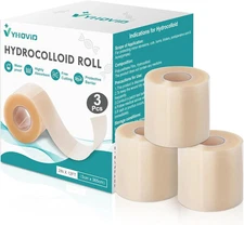 3Pcs Hydrocolloid Roll for Wound Care, Hydrocolloid Patch Bandages with Self-Adh