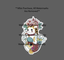 Traditional Japanese Cat Sticker Waterproof Decal Koi Fish Animal Gift NEW