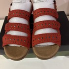TROTTERS TONYA LEATHER RED STRAPPY SILVER STUDDED WOMEN'S SANDALS SZ.7 1/2 N NIB — photo 3