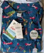 Duluth Trading BBQ Relaxed Fit Short Sleeve Shirt Men's XL Blue w/ Leinenkugel's