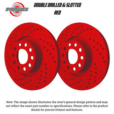 SP Performance S19-271-R Dbl-Drilled/Slotted Red Rear Rotors 00-09 Honda S2000