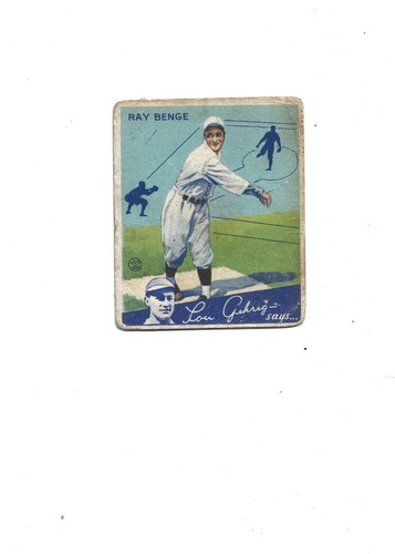 Ray Benge #24 1934 Goudey card
