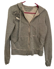 Juicy Couture Bling Front Womens Hoodie Gray. Large