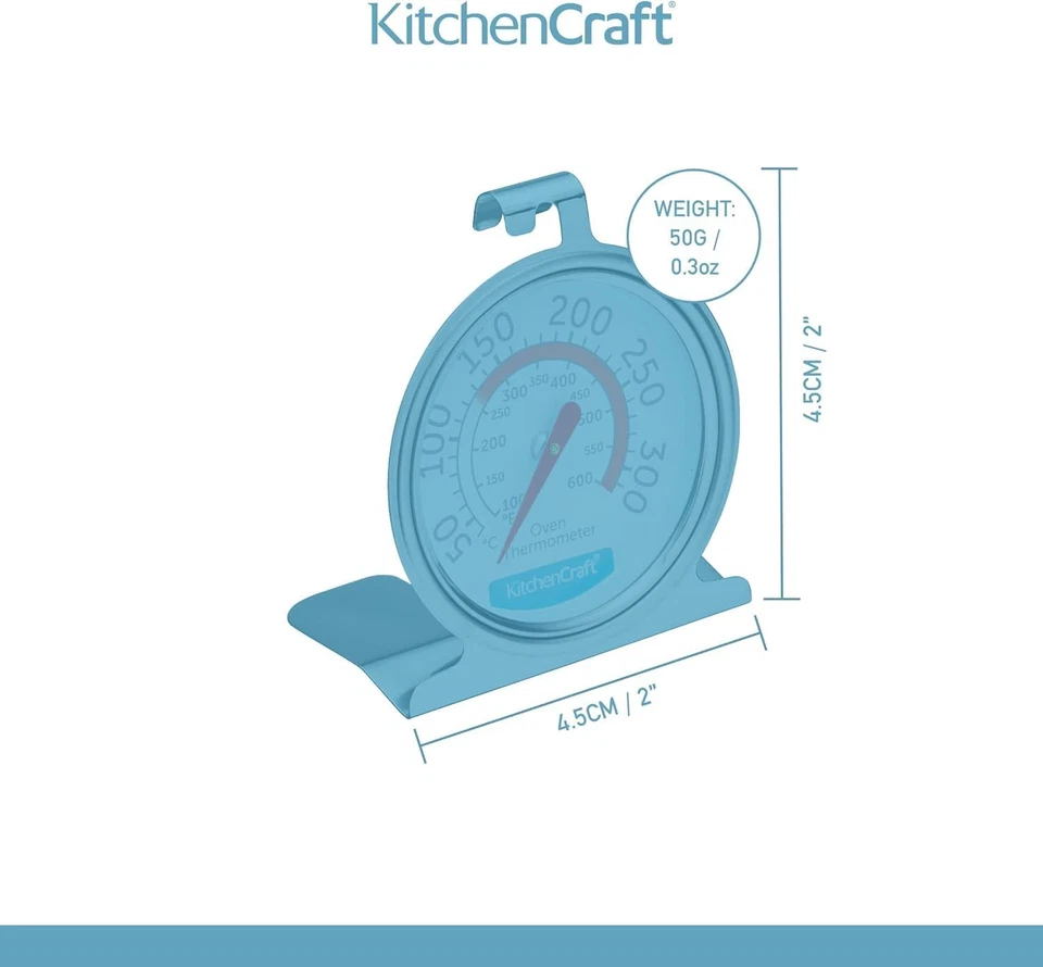 Termometro Forno Acciaio Inox 6,5x8cm Ventola Gas Cucina Argento - Immagine 2 di 4