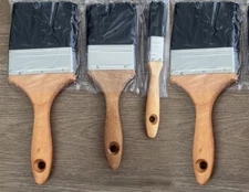 VTG NOS 4-Pc Deluxe Varnish Sash Stain Paint Brush Set 1” 3” 4” 4” New Sealed