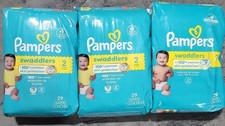 87 Count Pampers Swaddlers Diapers, Size 2 (10-22 lbs), Absorbent, Keeps Baby 0.32 per diaper