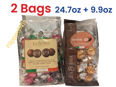 #ad #ad La Suissa Italian Chocolate Pralines 2 Bags 24.7oz 9.9oz Assorted Flavors $32.99