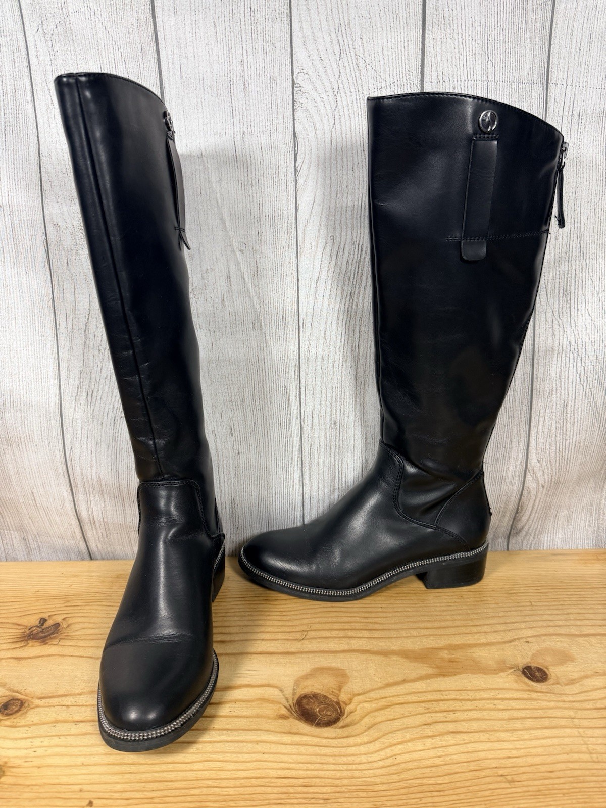 FRANCO SARTO HENRIETTA Leather Knee High Boots For Women's Sz 6 M in Black