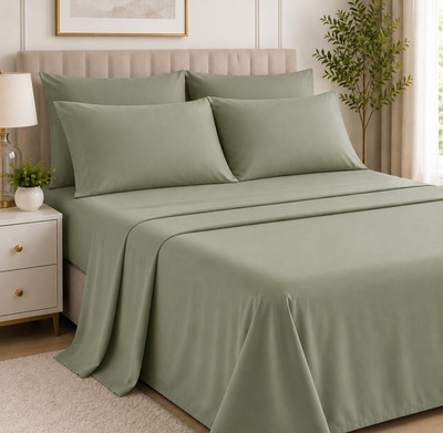6 Piece Bed Sheet Set Bamboo Deep Pocket Soft Cooling Sheets Twin Queen King