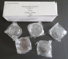 NEW Baby Proofing Elderly STOVE KNOB COVERS Clear Universal 5 Piece Lot Safety