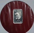 Alligator / Crocodile - 1 Gram .999 Fine Pure Silver Bullion Mini Bar Ingot Coin