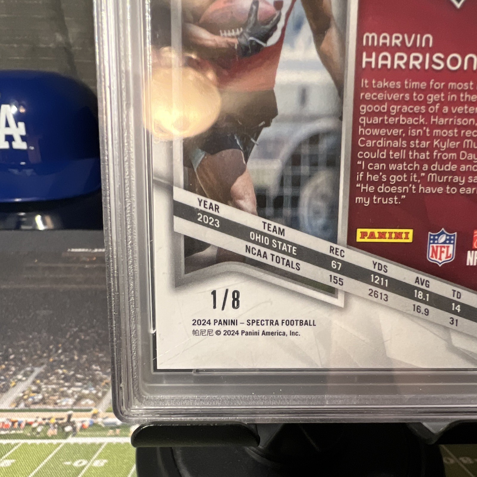 Panini 2024 Spectra Lucky Envelopes #4 Marvin Harrison Jr. RC Prizm 1/8 PSA 10 view 3