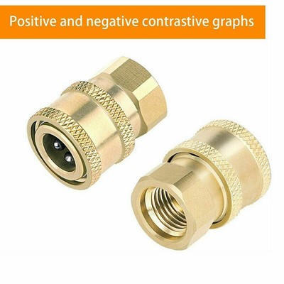 2 Pcs Pressure Washer Coupler Brass Fittings 1/4 Inch Quick Connect To Female