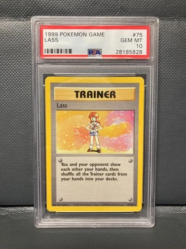 LASS [PSA 10] GEM MINT BASE SET POKEMON TRAINER CARD #75