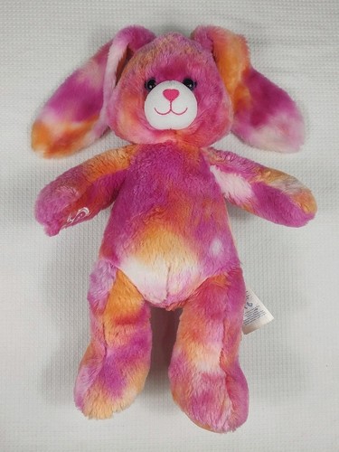 Build A Bear Tie Dye Rabbit Bunny 16" Orange Pink Myrtle Beach 2015 Plush