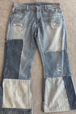 Polo Ralph Lauren Jeans Denim Womens Sz 32 Patchwork Distressed