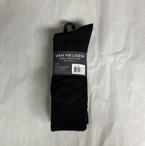 New Van Heusen Socks Men’s 7 Pair Black Dress Socks Business Casual Office - Picture 4 of 12