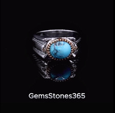 Beautiful Neeshapuri Feroza Ring Handcrafted Turquoise Sterling Silver 925