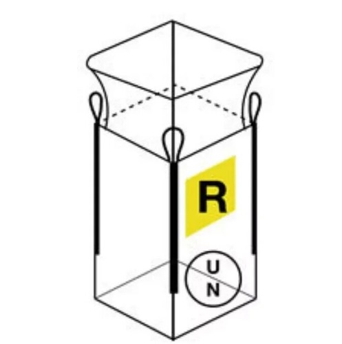 big bag omologato R (con R adesiva) POLIPROPILENE 90x90x120 per rifiuti un h2 - Foto 2 di 7
