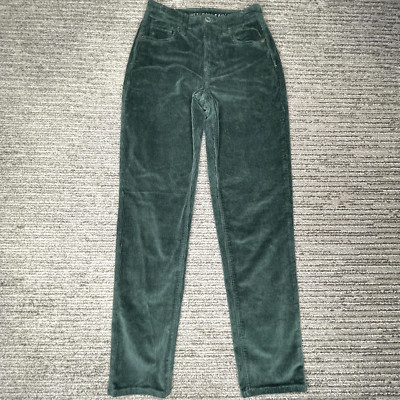American Eagle Size 00 r Girls Youth Pants Corduroy Mom Jeans Mid Rise Green