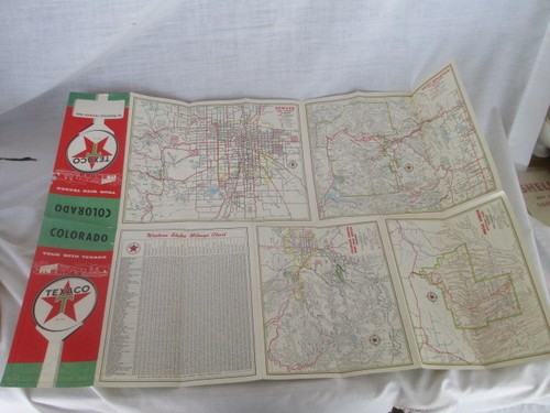 1957 TEXACO Road Map COLORADO by Goushan Vintage * Nice advertising oil & gas - Picture 3 of 12