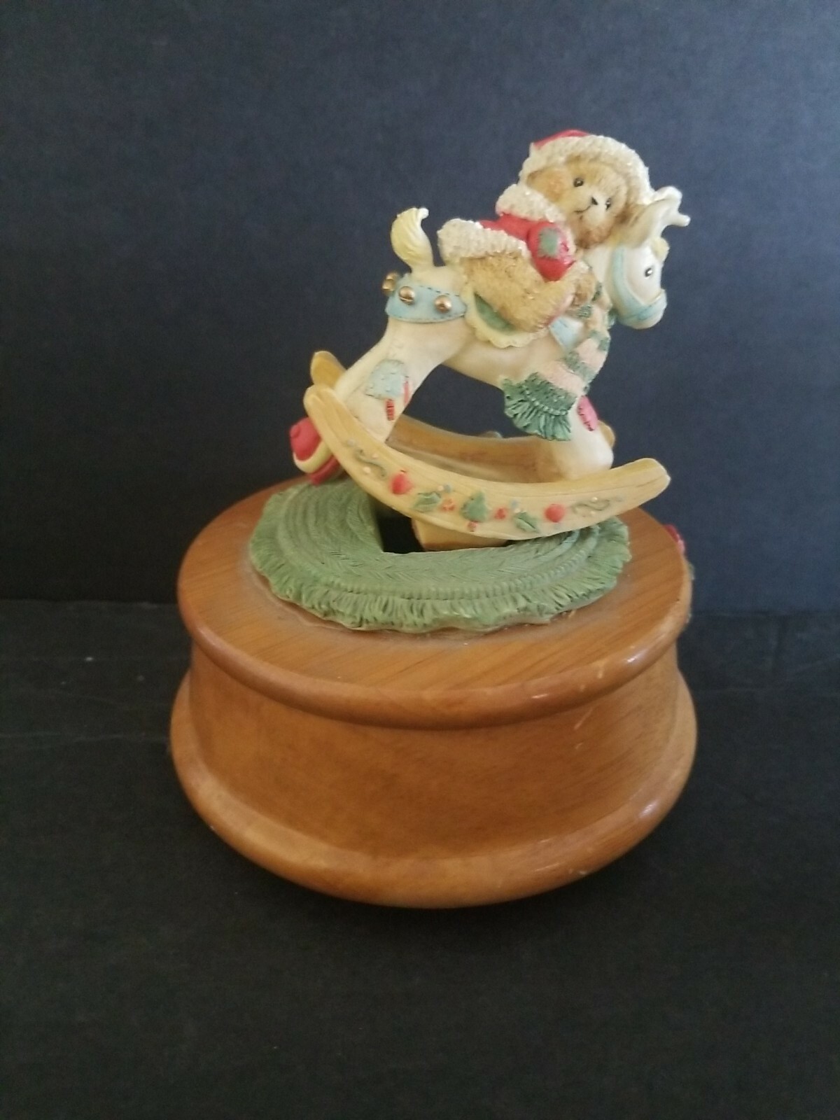 CHERISHED TEDDIES CHRISTMAS MUSIC BOX JINGLE BELLS 950815 BEAR ROCKING