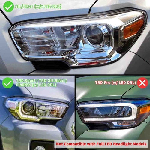 VLAND Full LED DRL Reflector Headlights For 2015-2022 Toyota Tacoma Front Lamp - Picture 2 of 13