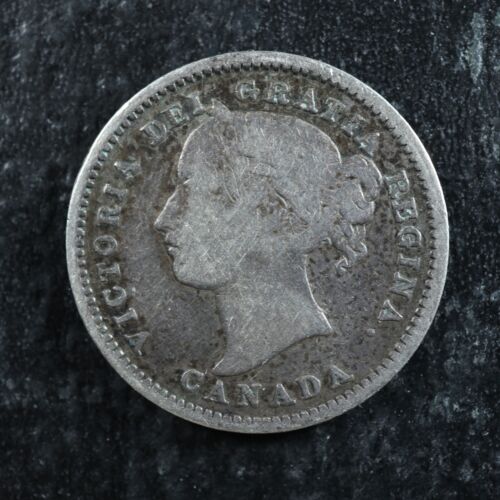 10 cents 1858 Canada Queen Victoria silver c ¢ dime VG-8