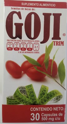 Goji Trim Natural Weight Loss 30 Capsules Semillas De Baya De Goji 30 Capsulas