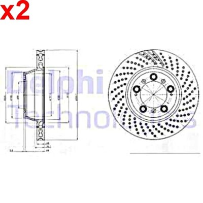 2X DELPHI Bremsscheibe Für PORSCHE 99635240600