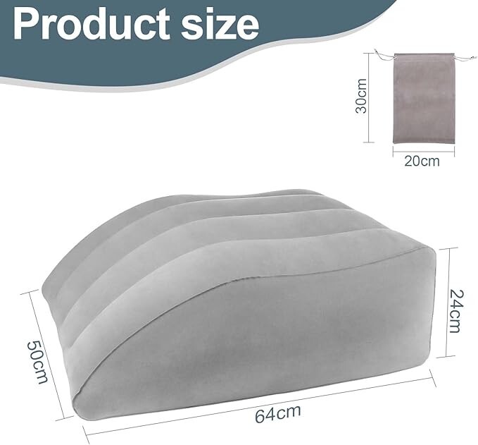 Coussin jambes inclinable en velours bleu pour vos moments de lecture