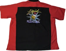 NEW RED KAP ROCKABILLY SHIRT! EMBROIDERED 'LIQUID PLEASURE' LOGOS! SHORT SLV 2XL