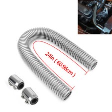 Kit de manguera de radiador superior/inferior de 24 pulgadas de acero inoxidable automático de EE. UU. con tapas cromadas
