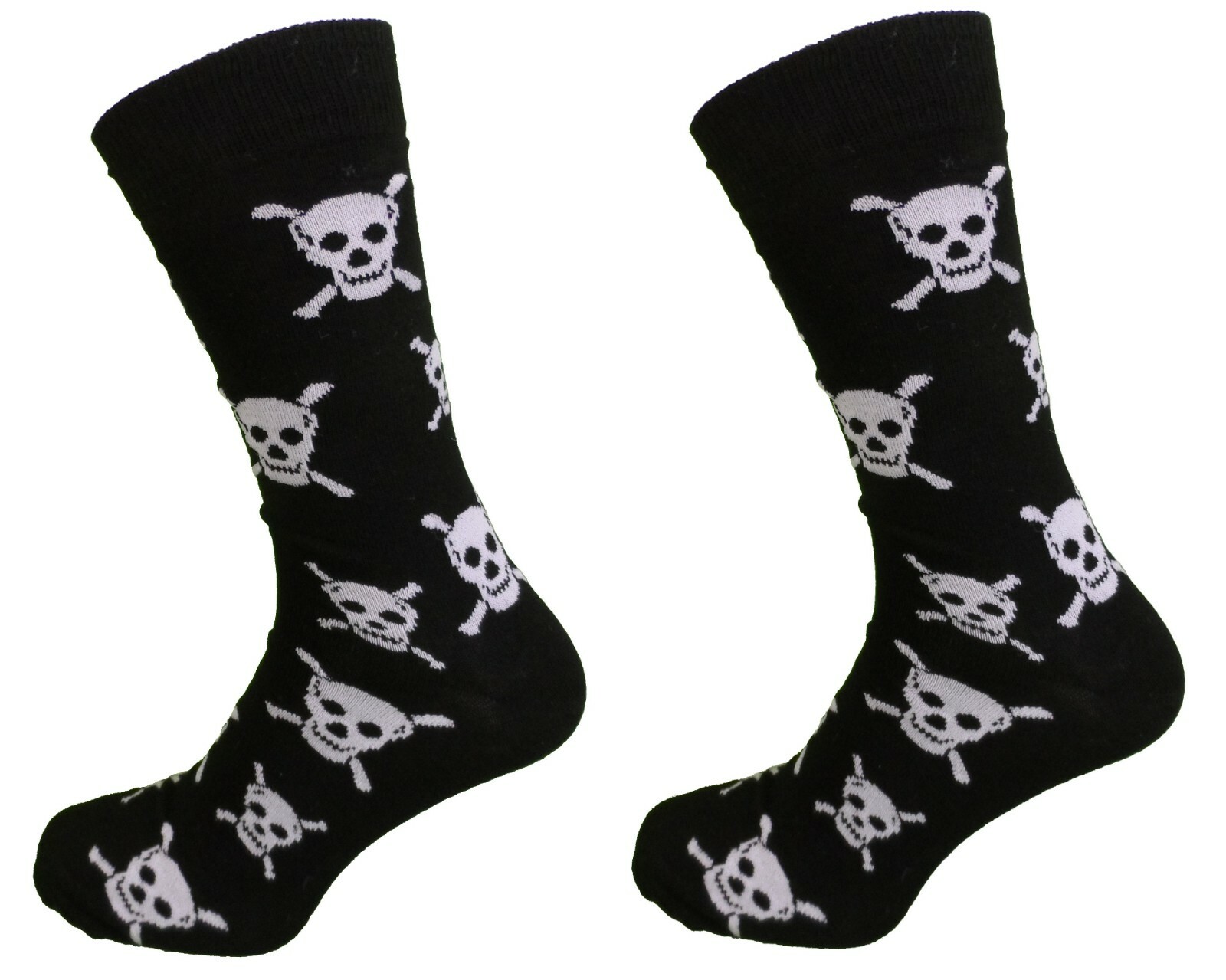Pack de 2 pares de calcetines calavera y huesos cruzados para hombre
