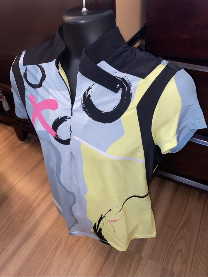 Top de golf multicolor para mujer JAMIE SADOCK 1/4 cremallera talla mediana Foto 2 de 4