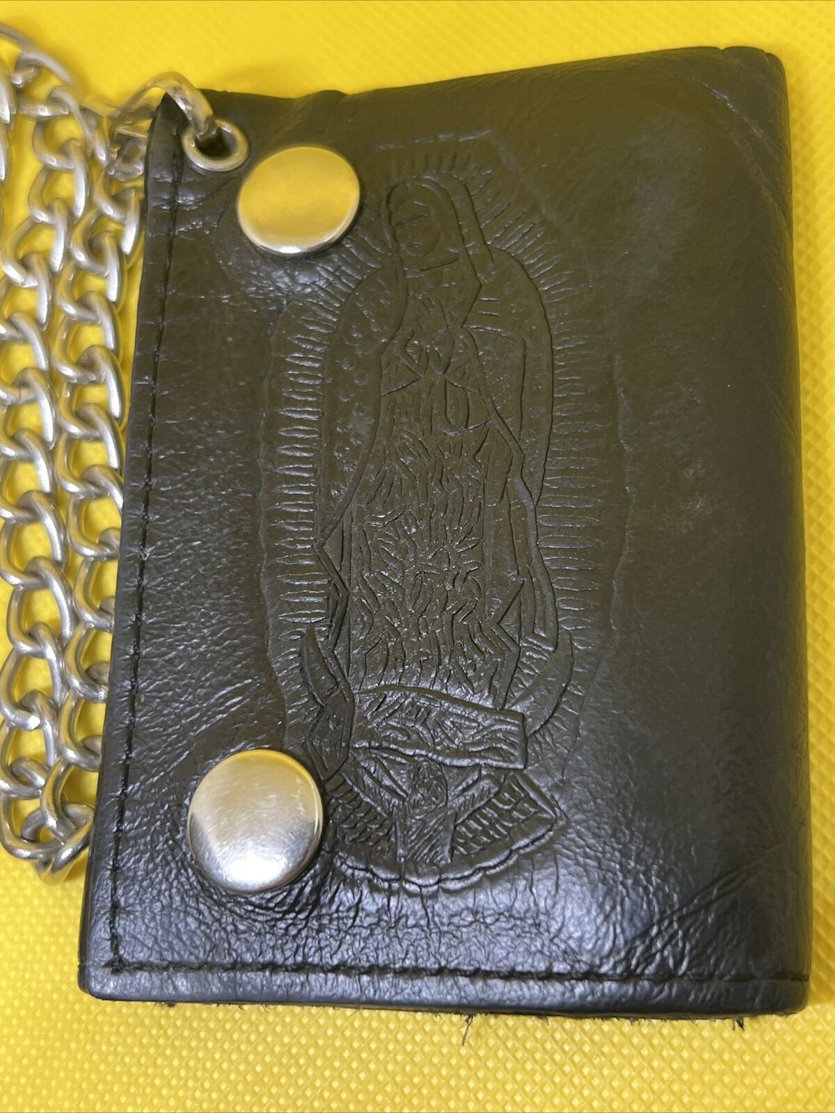 Vintage-Virgin Mary(Genuine Trifold Leather Walle… - image 1