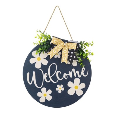 Sign Hangings Welcome Sign for Farmhouses Wall Porch Flower Bowknot Decors