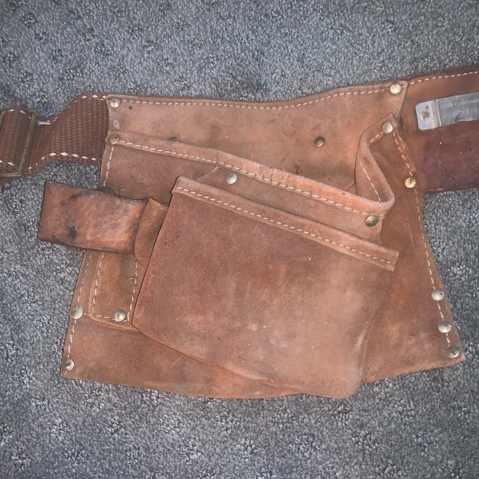 Genuine Suede Leather Action Leather Craft Tool Belt 4199 Hammer Holder Used