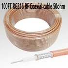 100FT RG316 Cable 50ohm  High Temperature RF Coax Coaxial wire M17/113