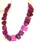 Sobral Aventuras Indiana Chunky Purple Statement Artist Made Bead Necklace