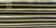 METALLIC LIGHT GOLD SMOOTH Goatskin Goat Leather hide 2 skins 8+sqf 0.9mm #C4622