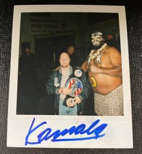 Kamala Polaroid foto originale autografata WWF WWE Wrestling Wrestler RIP 1/1