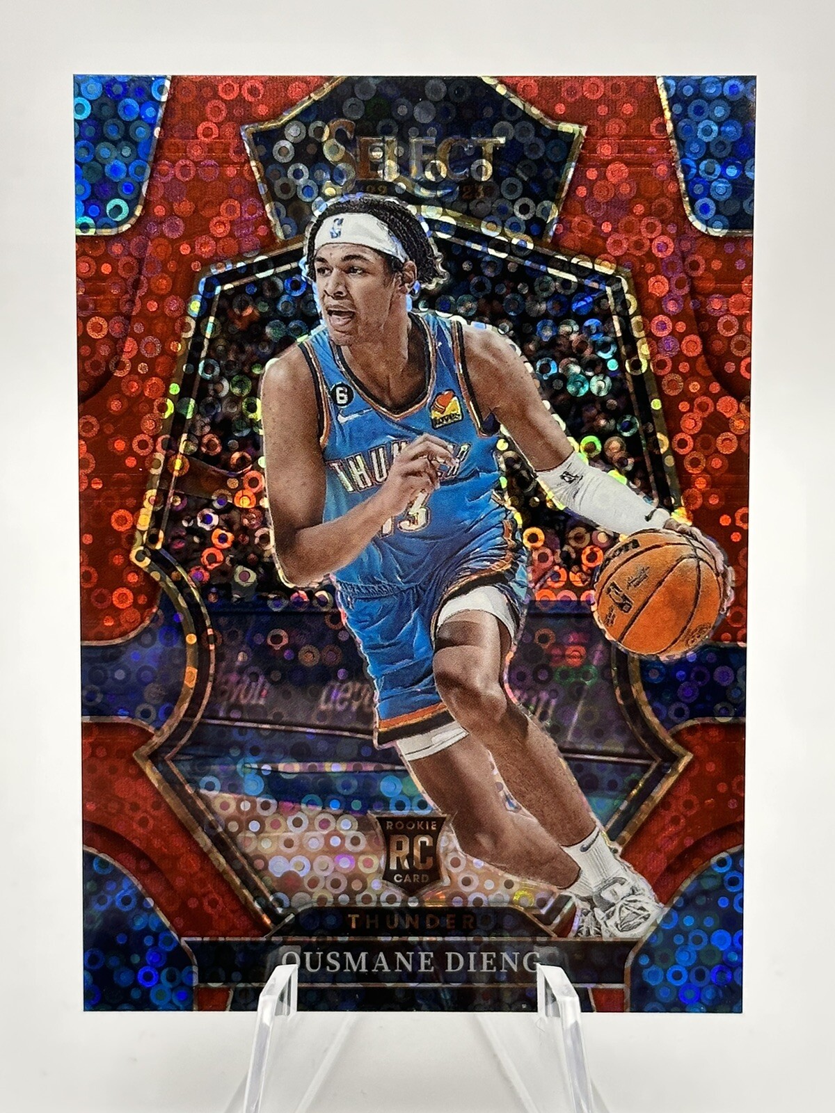 2022-23 Select Ousmane Dieng #190 Red Disco Premier Level RC SP /49 OKC Thunder