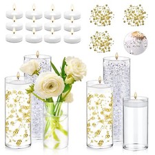UDU 6 Set Glass Cylinder Vases for Centerpieces with 40000 Clear Water vase F...